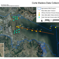 Map of field measurement locations for Corte Madera Creek Sea Level Rise Adaptation Report